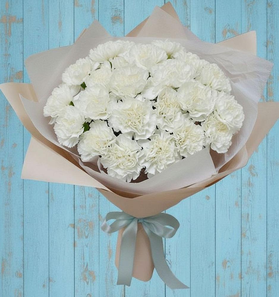 Букет цветов из: Гвоздики в Стекольный