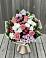 Букет цветов из: Альстромерии, Гвоздики, Розы и Хризантемы в Стекольный