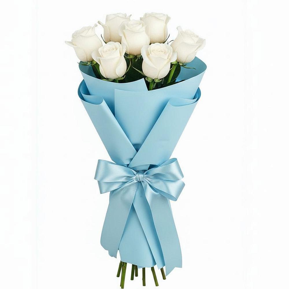 Букет 7 белых роз Проуд в Стекольный