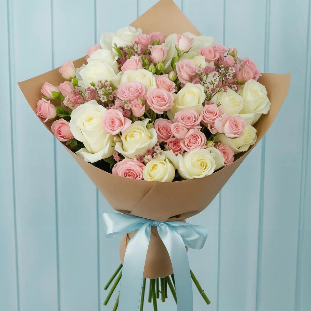 Букет цветов из: Розы в Стекольный