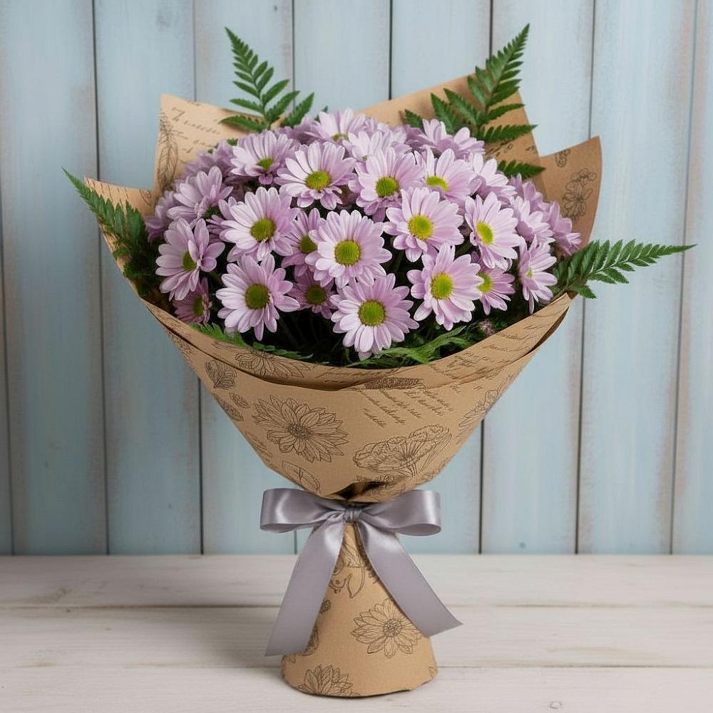 Букет цветов из: Хризантемы в Стекольный