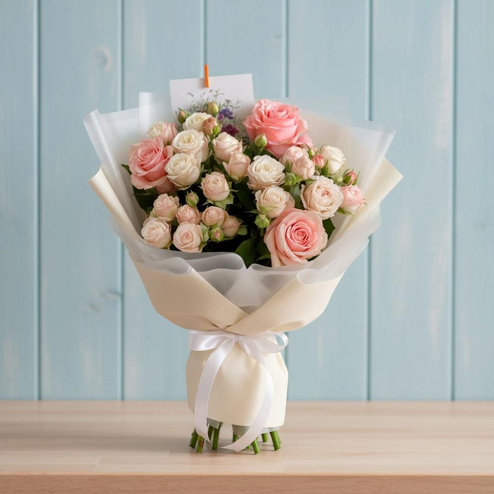 Букет цветов из: Розы в Стекольный