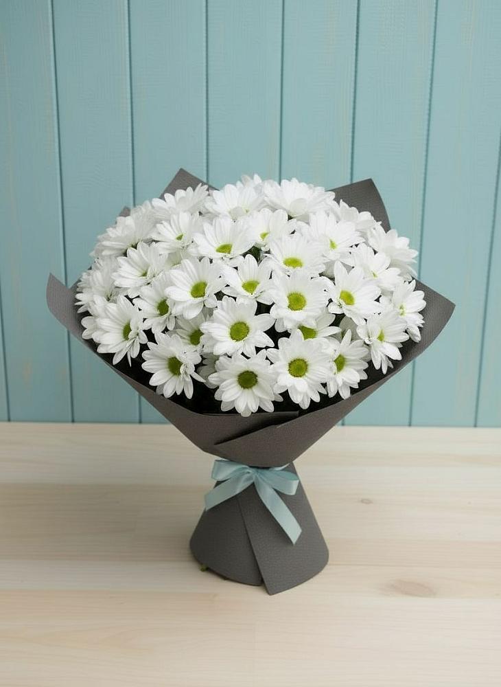 Букет цветов из: Хризантемы в Стекольный