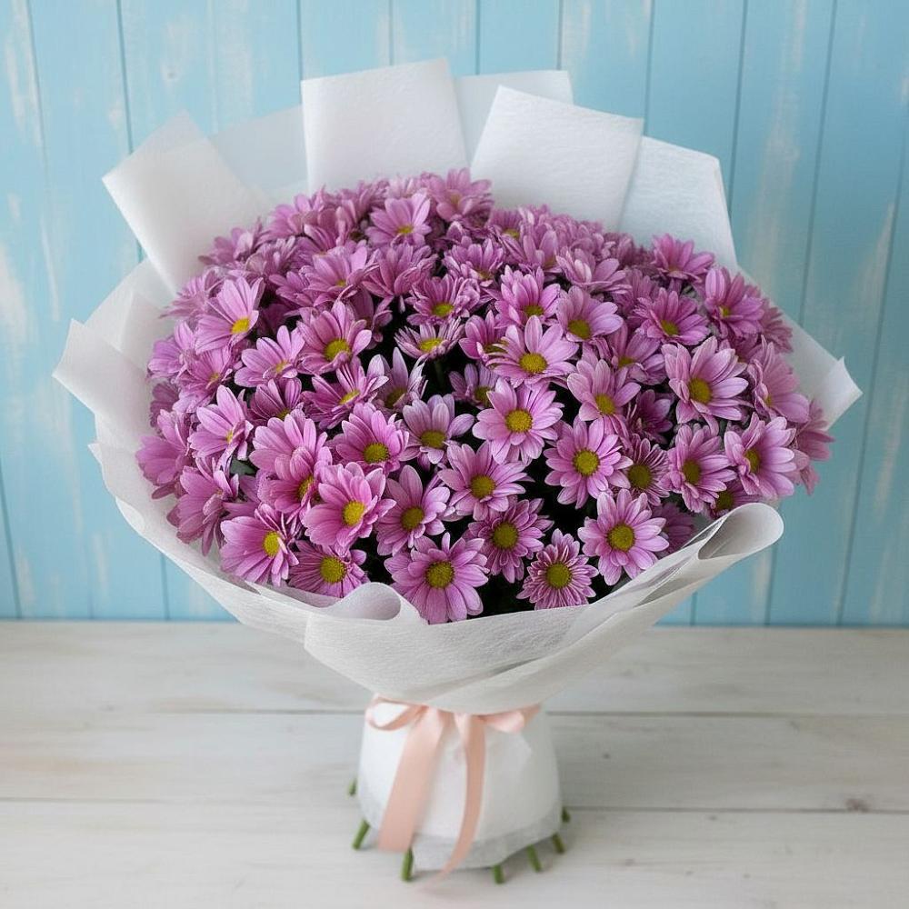 Букет цветов из: Хризантемы в Стекольный