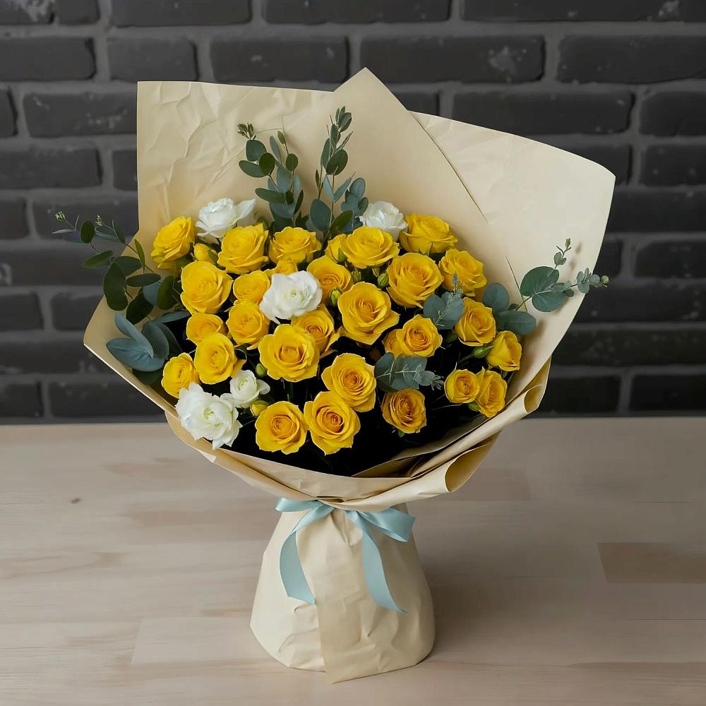 Букет цветов из: Розы в Стекольный