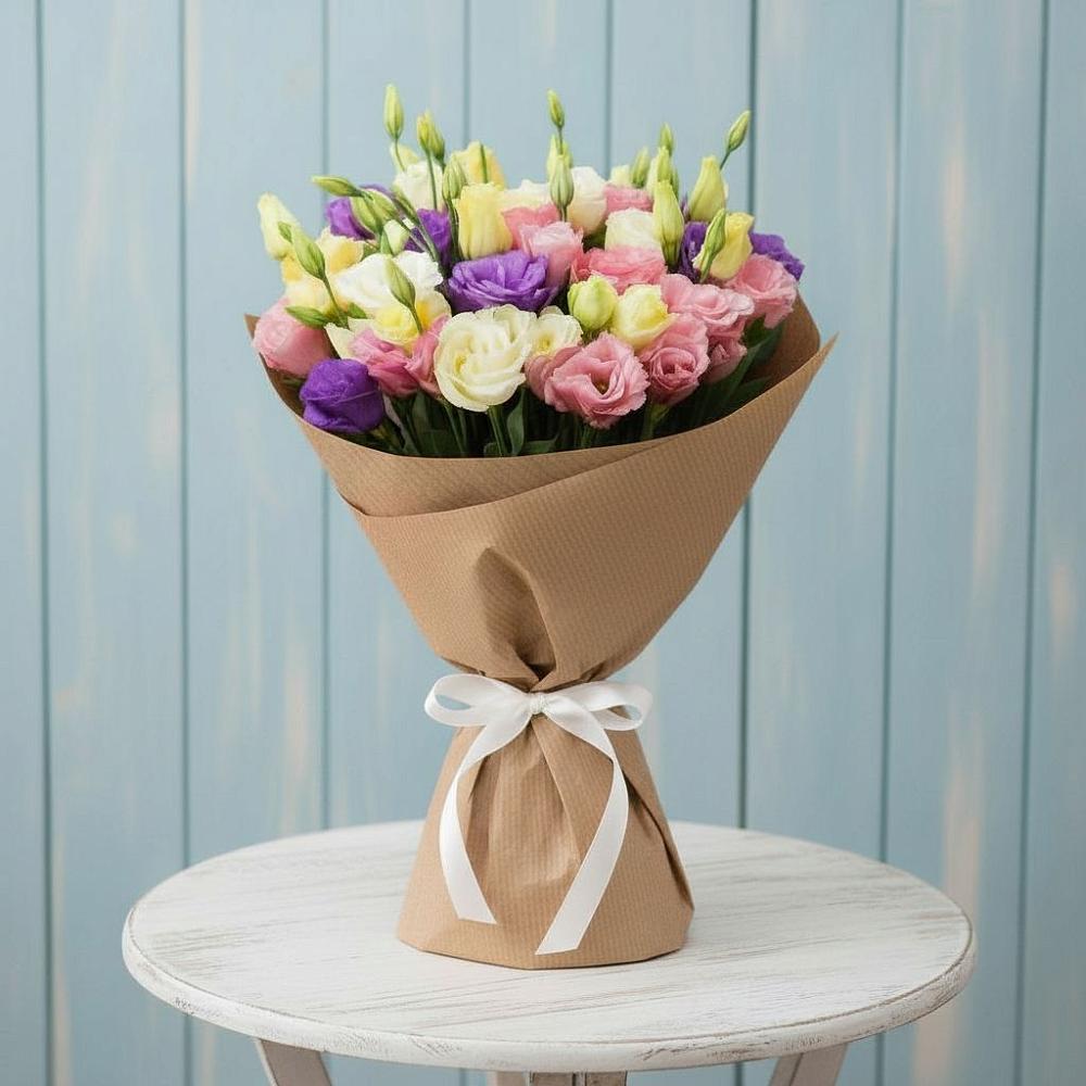 Букет цветов из: Лизиантусы в Стекольный