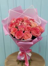Букет 15 Розовых роз Равель в Стекольный