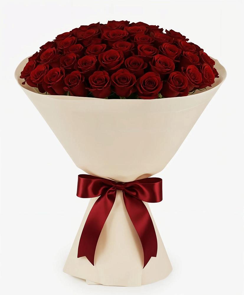 Букет 101 Бордовая роза Блэк Бакарра в Стекольный