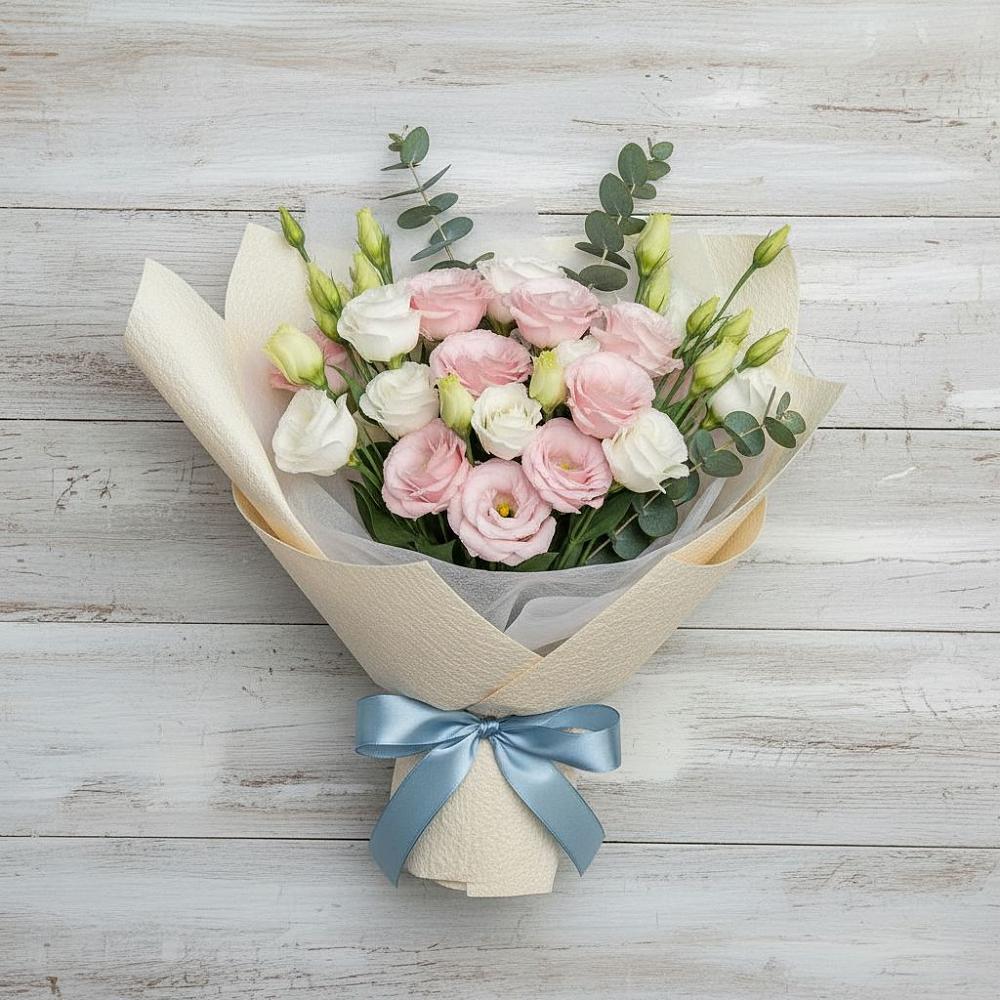 Букет цветов из: Лизиантусы в Стекольный